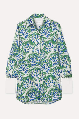 Victoria Victoria Beckham Victoria, Victoria Beckham - Printed Twill Shirt - Green Victoria Victoria Beckham Victoria, Victoria Beckham - Printed Twill Shirt - Green