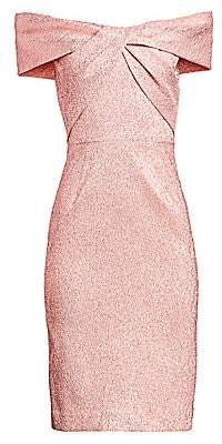 Teri Jon by Rickie Freeman Women's Twisted Off-The-Shoulder Sheath Dress Teri Jon by Rickie Freeman Women's Twisted Off-The-Shoulder Sheath Dress