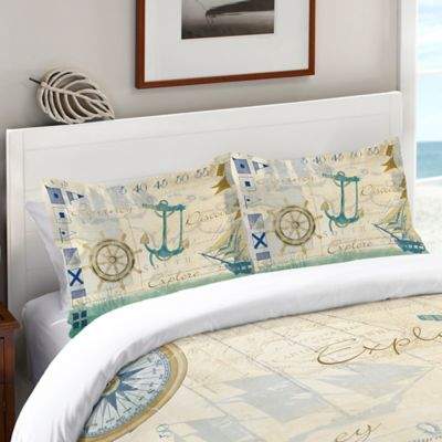 Laural Home® Mariner Sentiment Standard Pillow Sham in Blue