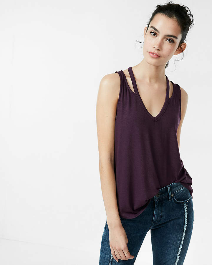 One Eleven Double Slash Neck Tank