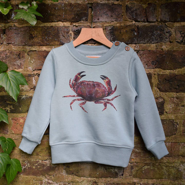 Naomi Stay Children's Organic Cotton Sweatshirt Crab Design