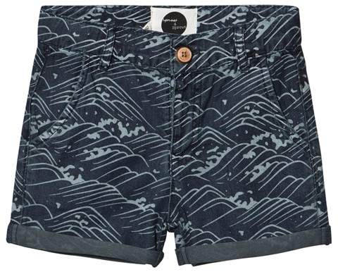 Sproet and Sprout Blue Chambray Wave Print Shorts