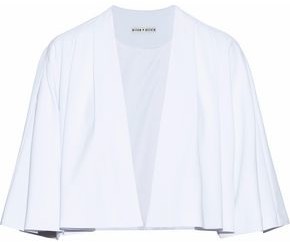 Alice + Olivia Marjory Cropped Pleated Crepe Jacket Alice + Olivia Marjory Cropped Pleated Crepe Jacket
