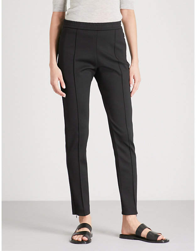 Slim-fit skinny mid-rise woven trousers