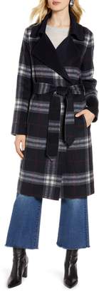Halogen Plaid Belted Coat