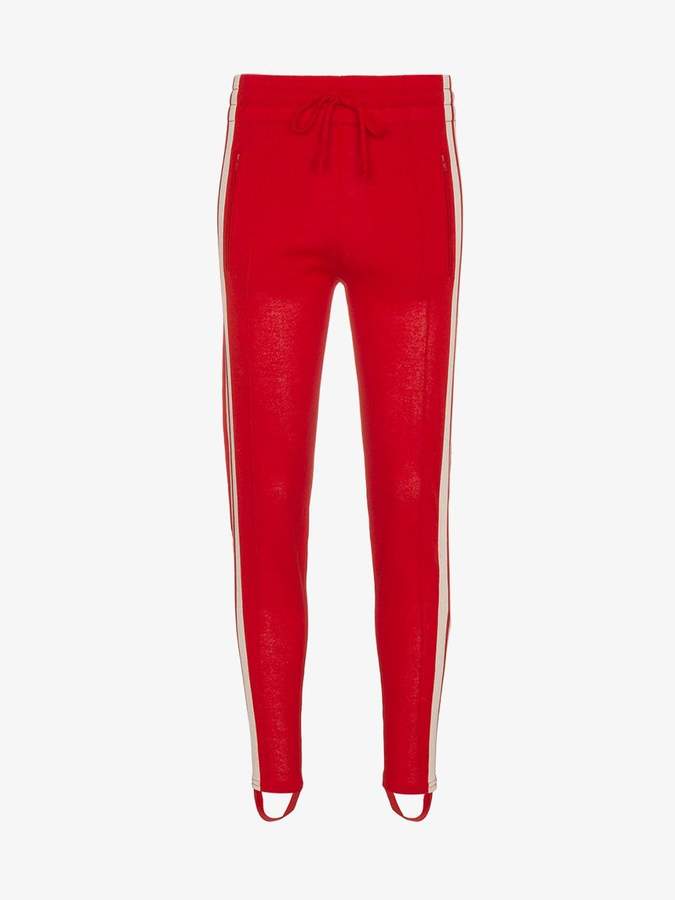 Red Doriann Stirrup Striped Track Pants
