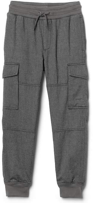 Jersey-lined herringbone cargo pants
