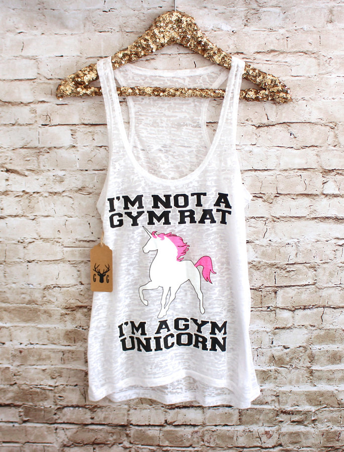  I'm Not a Gym Rat I'm a Gym Unicorn Tank Top 