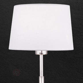 Textil-Tischleuchte Vardan mit weißem Schirm