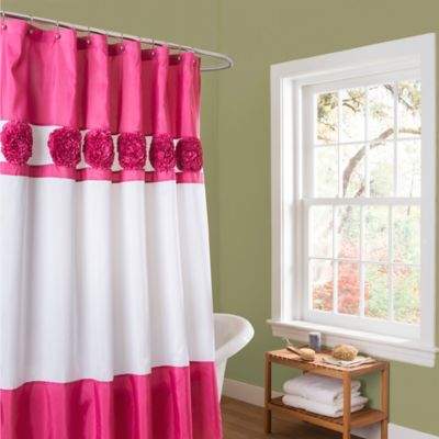 Seascape Shower Curtain in Pink