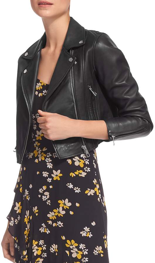 Rose Cropped Leather Jacket