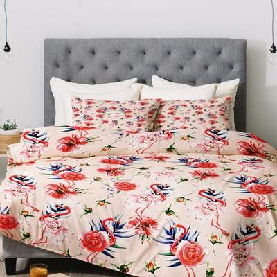 Wayfair Mastro Flowery American Flamingos Comforter Set