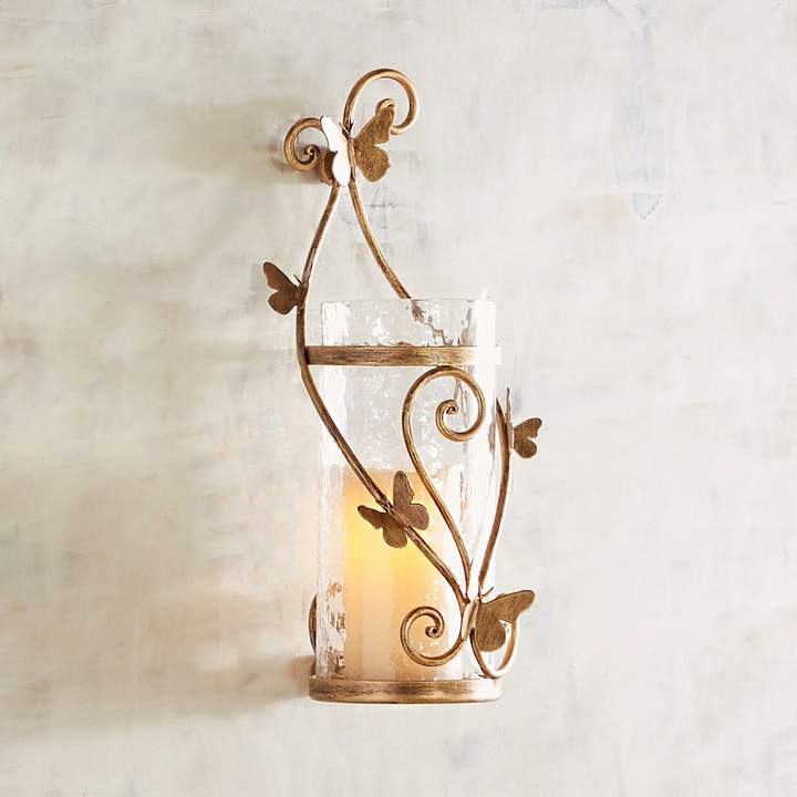 Golden Butterfly Candle Holder Wall Sconce