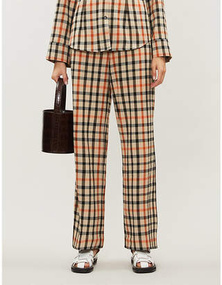 Baum und Pferdgarten Nyo checked wide-leg woven trousers