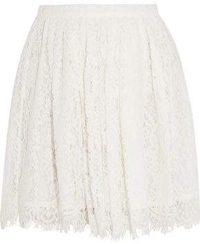 Izia Pleated Guipure Lace Mini Skirt