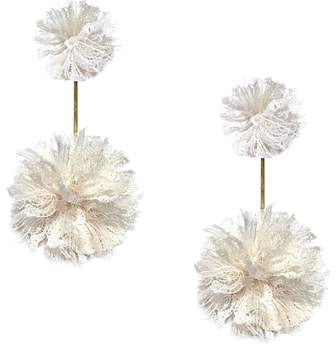 Tuleste Double Lace Pom Pom Earrings