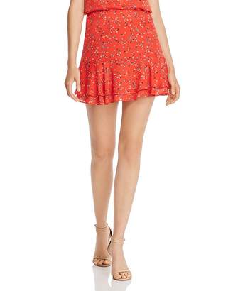 Aqua Flounced Ditsy Floral-Print Mini Skirt - 100% Exclusive Aqua Flounced Ditsy Floral-Print Mini Skirt - 100% Exclusive