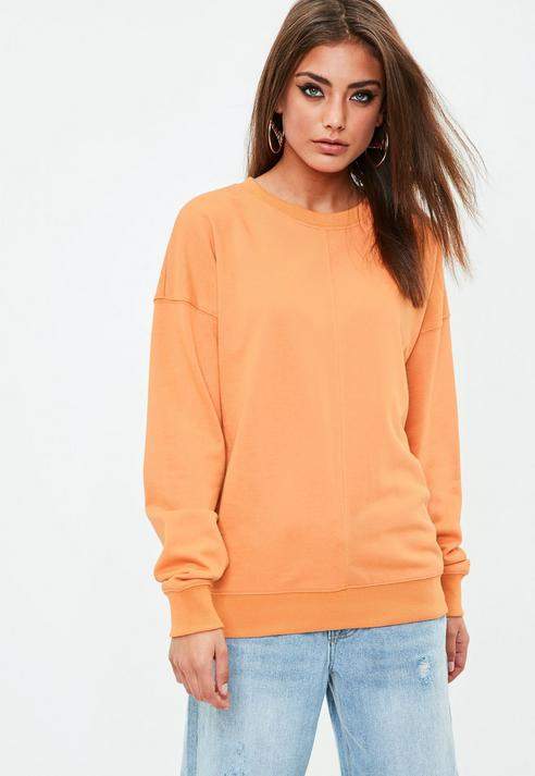 Orange Longline Sweatshirt