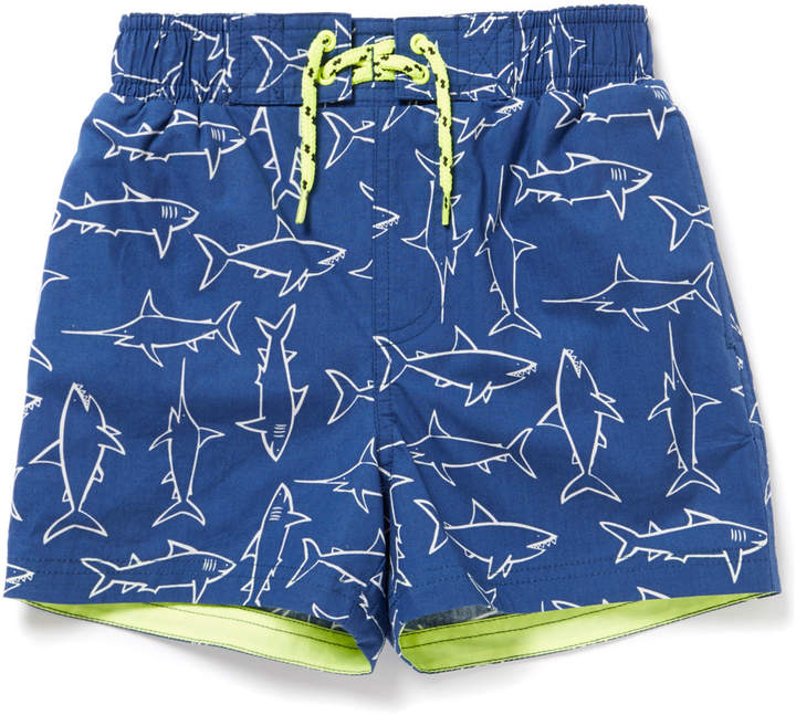 Tu Clothing Navy Shark Swim Shorts