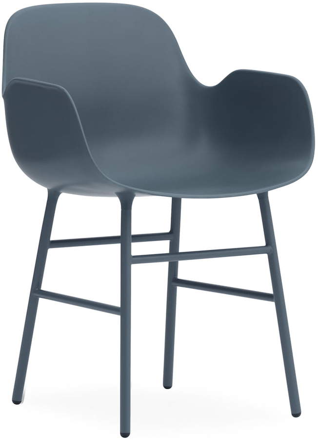 Normann Copenhagen - Form Armlehnstuhl, Gestell Stahl / Blau