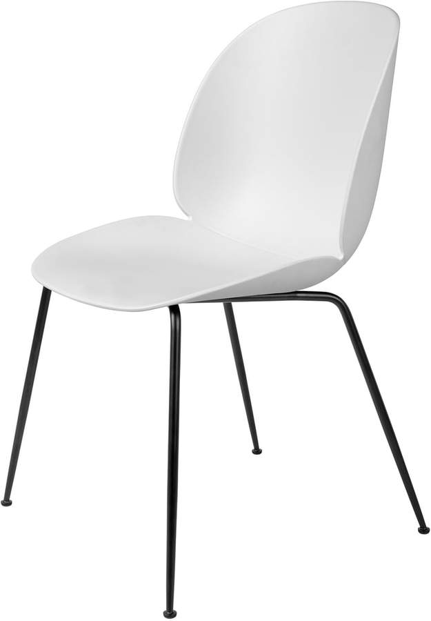 Gubi - Beetle Dining Chair, Conic Base schwarz / Weiß