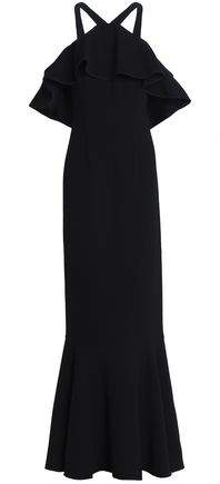 Off-The-Shoulder Ruffled Crepe Gown