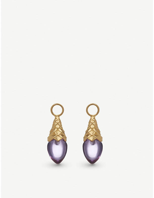 Annoushka 18ct yellow gold and amethyst earring drops