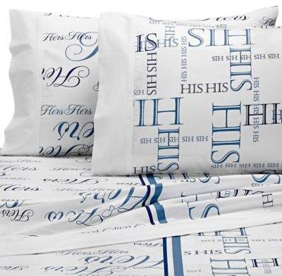 Bed Hog® His and Hers Standard Pillowcases in Blue (Set of 2)