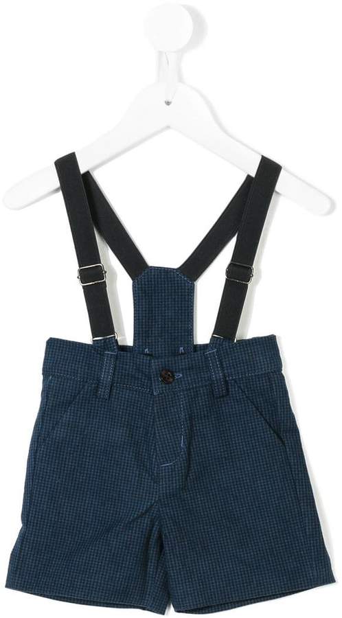 Knot Harry mini check dungaree shorts