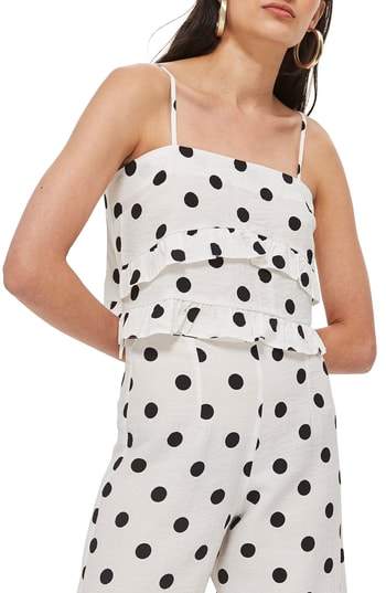 Fifi Spotted Frilly Camisole Top