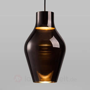 Blow 22 - graue LED-Hängeleuchte aus Glas