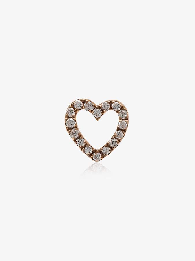 Loquet 18k rose gold and diamond heart charm