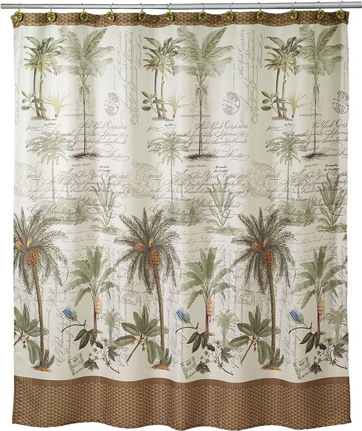 Colony Palm Fabric Shower Curtain