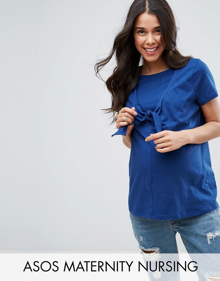  Maternity - Nursing ASOS Maternity NURSING Tie Front T-Shirt