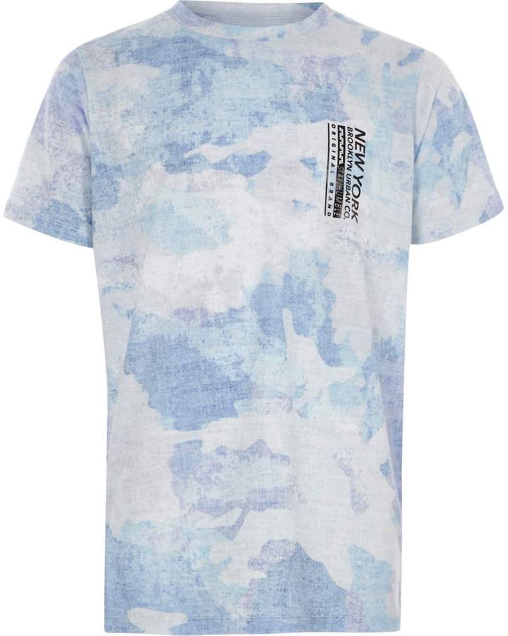 Boys Blue camo 'New York' print T-shirt