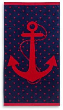 Jacquard Anchor and Star Oversized Beach Towel