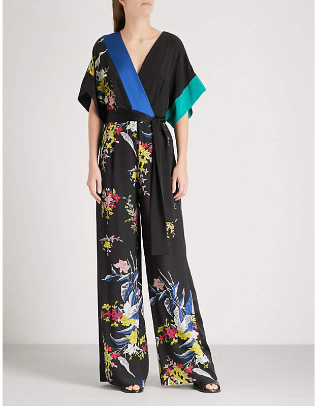 Silk kimono jumpsuit