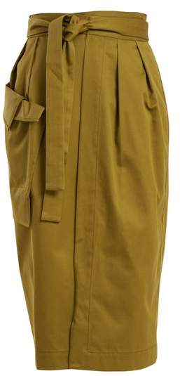 PALMER//HARDING Tie-waist cotton wrap skirt