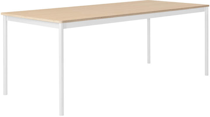 Muuto - Base Table 190 x 85 cm, weiß / Eichenplatte / Sperrholzkante