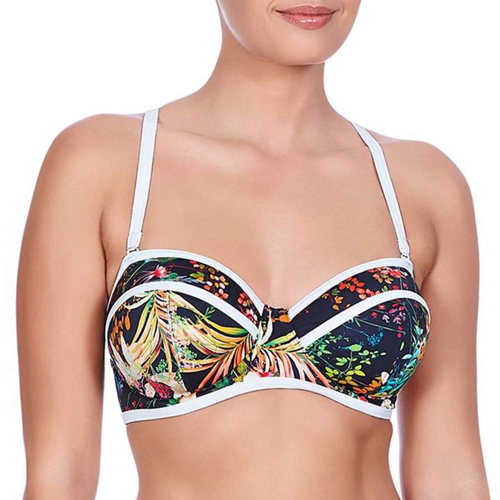 Buy Navy Club Tropicana Underwired Padded Bandeau Bikini Top!