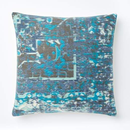 Distressed Alhambra Pillow Cover - Shadow Blue
