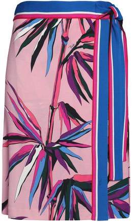 Printed Crepe Wrap Skirt