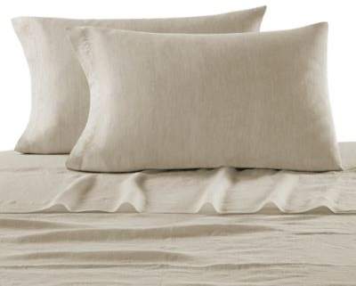 Lino King Pillowcase Pair in Linen/White