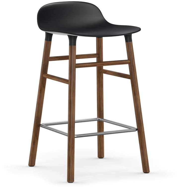 Normann Copenhagen - Form Barhocker 65 cm, Gestell Walnuss / Schwarz