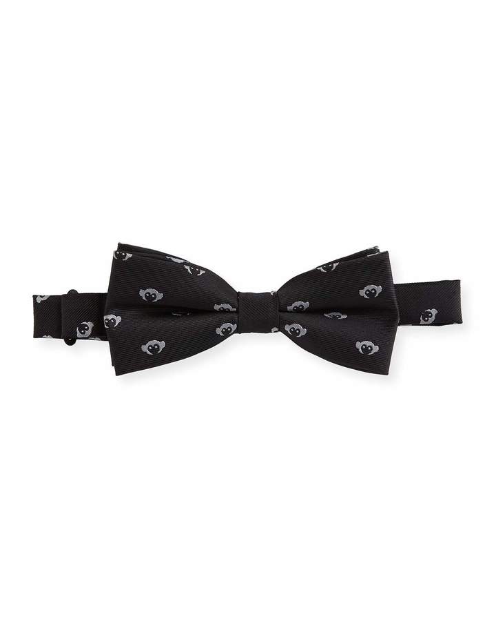 Boys' Twill Logo Bow Tie, Black