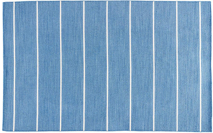 Stripe Flat-Weave Rug - Denim/White - 2'x3'