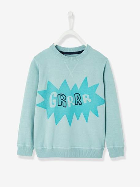 Boys' Printed Jumper in Jersey Knit Fabric - grey medium mixed color