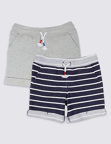 2 Pack Pure Cotton Shorts (3 Months - 7 Years)