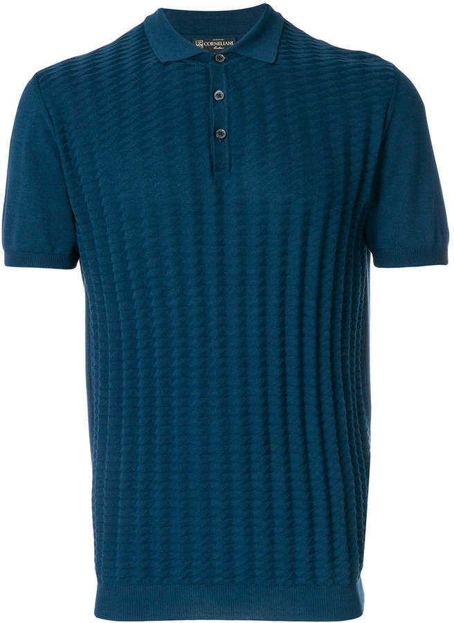 slim fit fine knit polo top