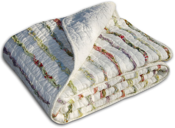 Bella Ruffle Quilted Cotton Throw
